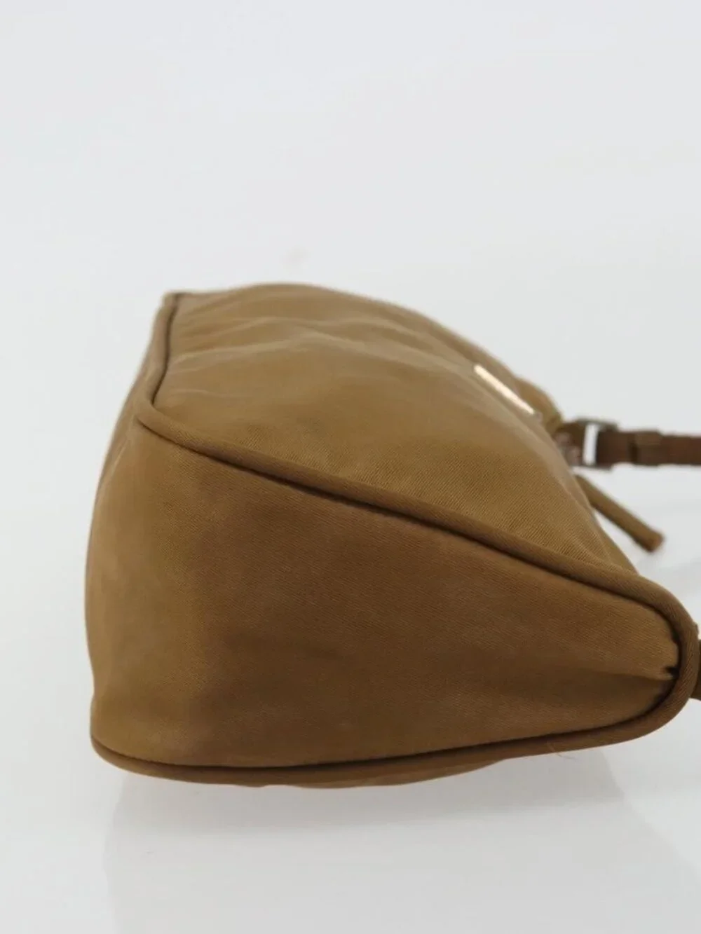 PRADA Accessory Pouch Nylon Brown Silver Auth 189617